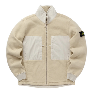 HIGH NECK PLATED TERRY FLEECE JACKET