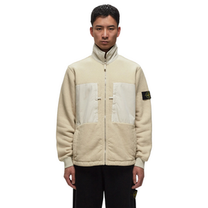 HIGH NECK PLATED TERRY FLEECE JACKET