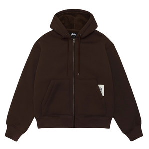Зіп худі Stussy Bonded Sherpa Zip Hoodie Brown | Mekka.project