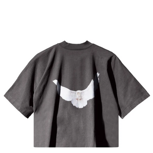 X GAP ENGINEERED BY BALENCIAGA CROPPED DOVE T-SHIRT